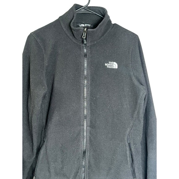 The North Face Full Zip‎ Logo Fuzzy Fleece Jacket Womens Size M Black Extra Soft - Picture 3 of 13